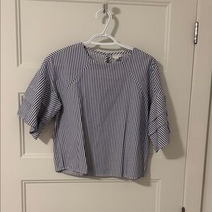 Striped Blue and White Blouse